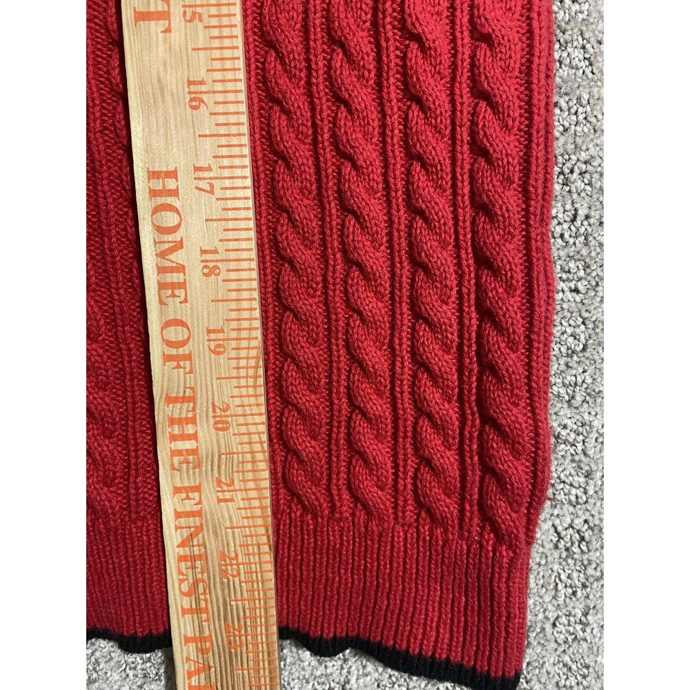 Vintage Liz Claiborne Sweater Womens Large Golf Cotton Cable Knit 1/4 Zip - Picture 10 of 11